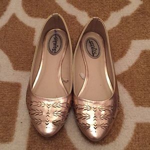 Rose gold flats